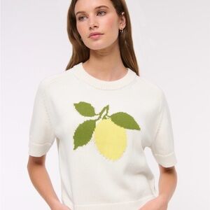Abercrombie & Fitch Madeline Lemon Crew Sweater Tee NWT SZ MED